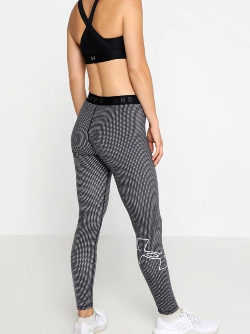 Under Armor Black and Grey Women's Favorite GRPH Patterned Leggings
